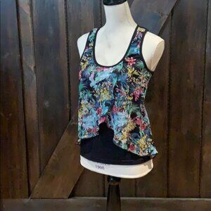 Floral 2 layer tank top